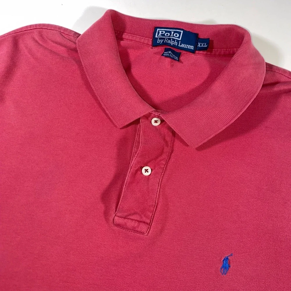 Polo Ralph Lauren Mens XXL Red Cotton Pique Short Sleeve Pony Logo Polo Shirt